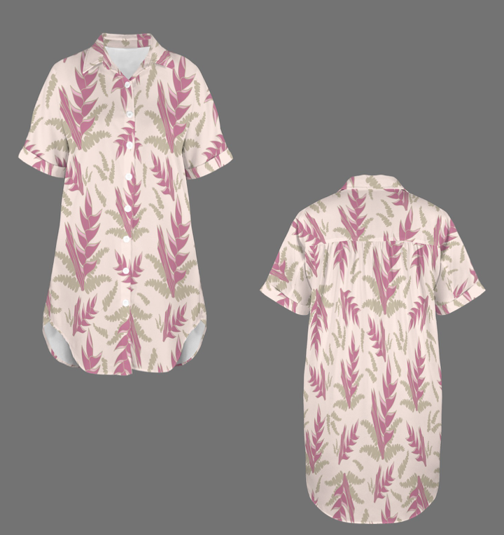 Honey Girl Heliconia Shirt Dress - Pink